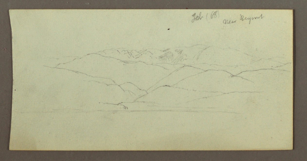 Tegning, bjergkæde, februar 1868 af Frederic Edwin Church