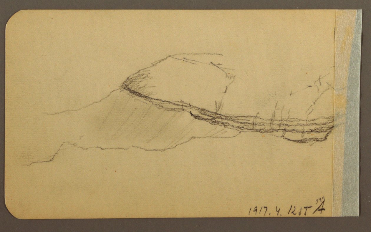 Tegning, Mountain Side, tårn; bagside: Mountain Side, 1889 af Frederic Edwin Church