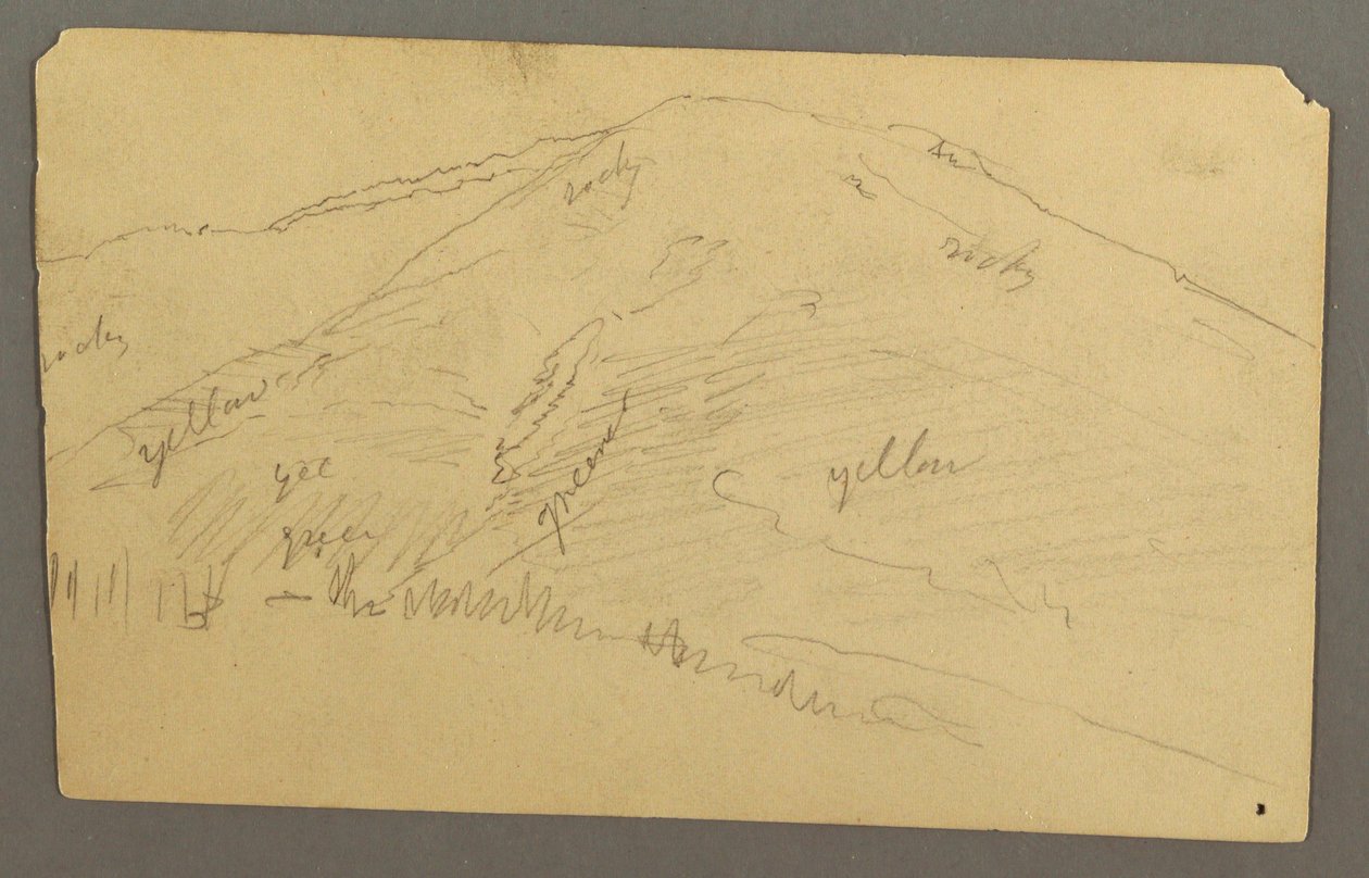 Tegning, Bjergtop, 1877 af Frederic Edwin Church