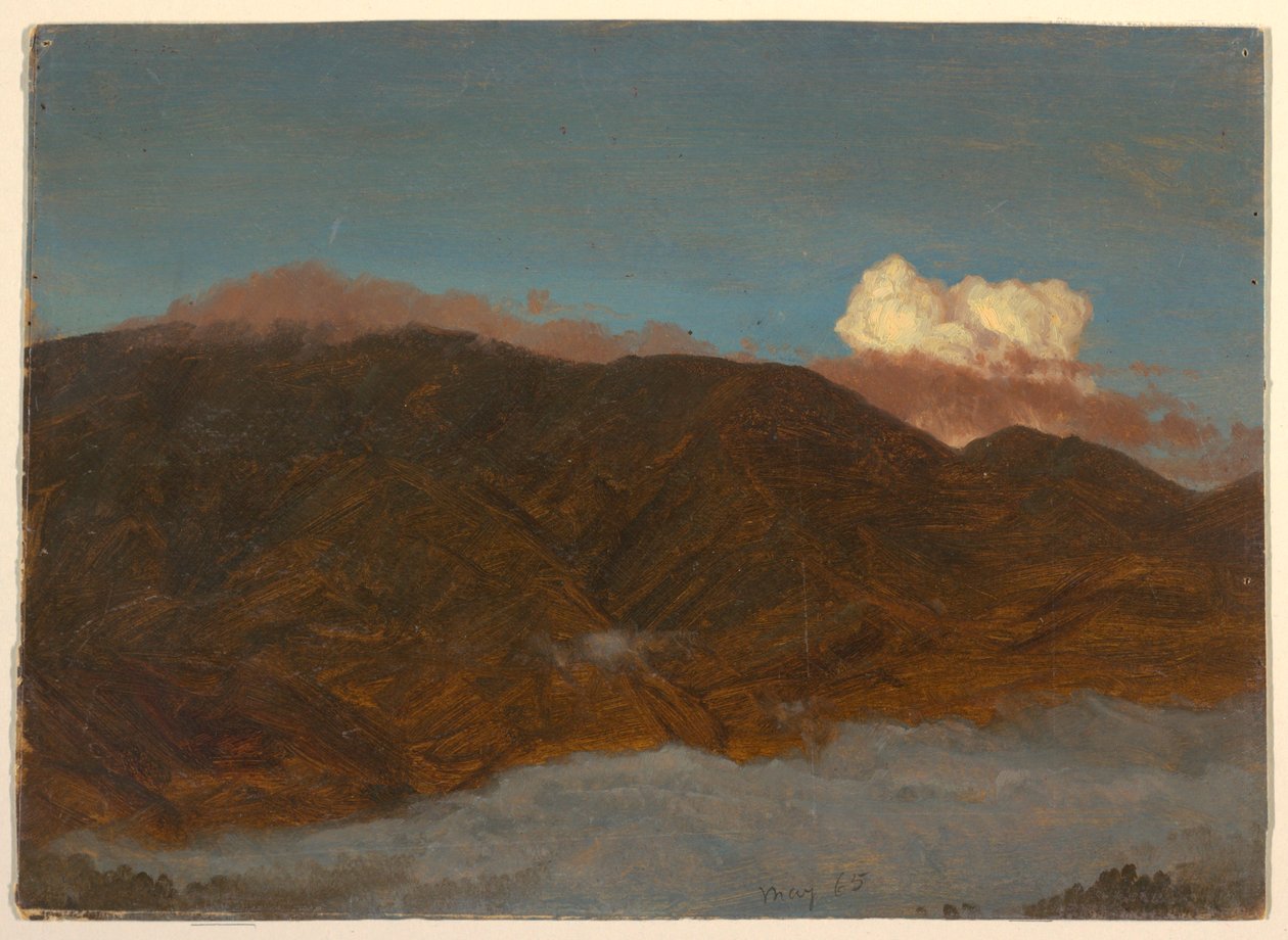 Tegning, bjerglandskab, maj 1865 af Frederic Edwin Church