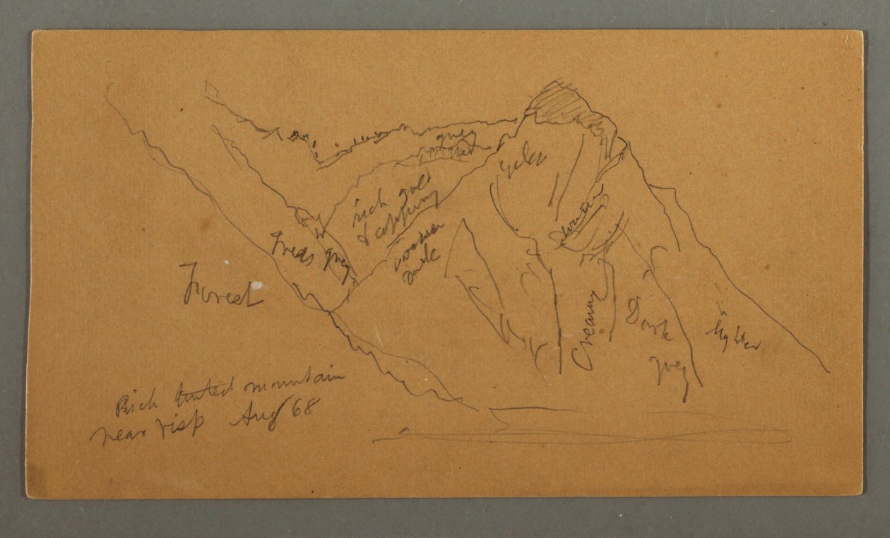Tegning, Bjerge fra Valais, De Penninske Alper, august 1868 af Frederic Edwin Church