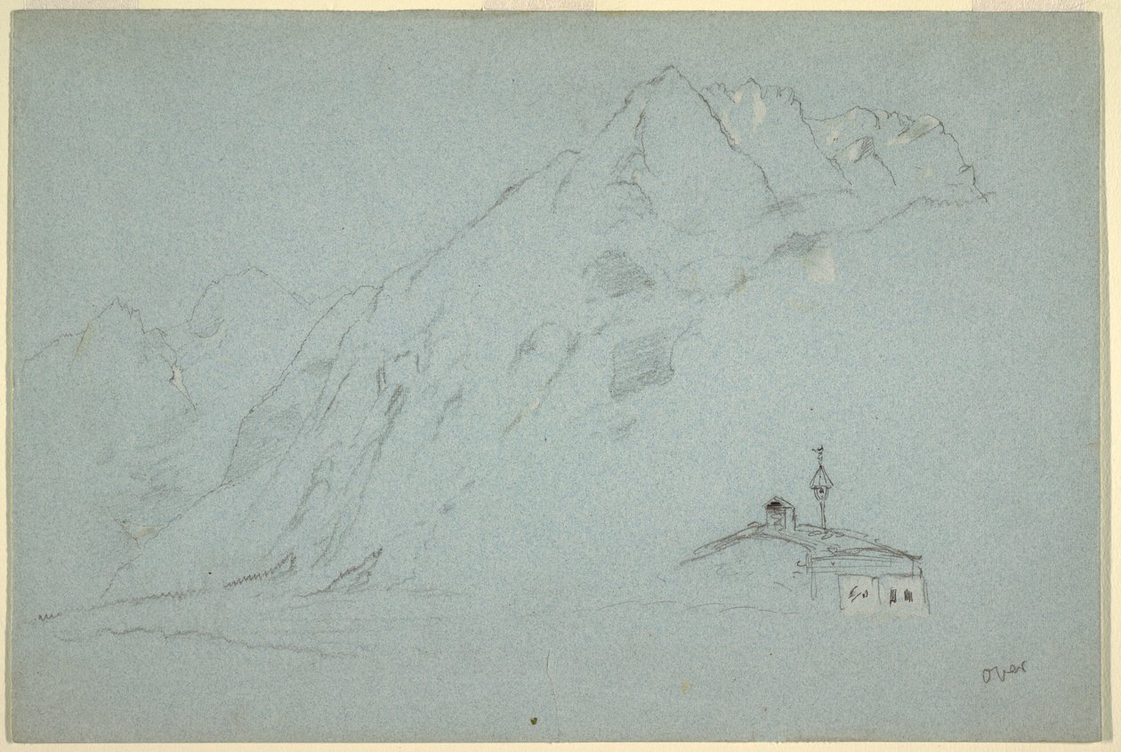 Tegning, bjerge nær Abtenau. Salzkammergut, 5. august 1868 af Frederic Edwin Church
