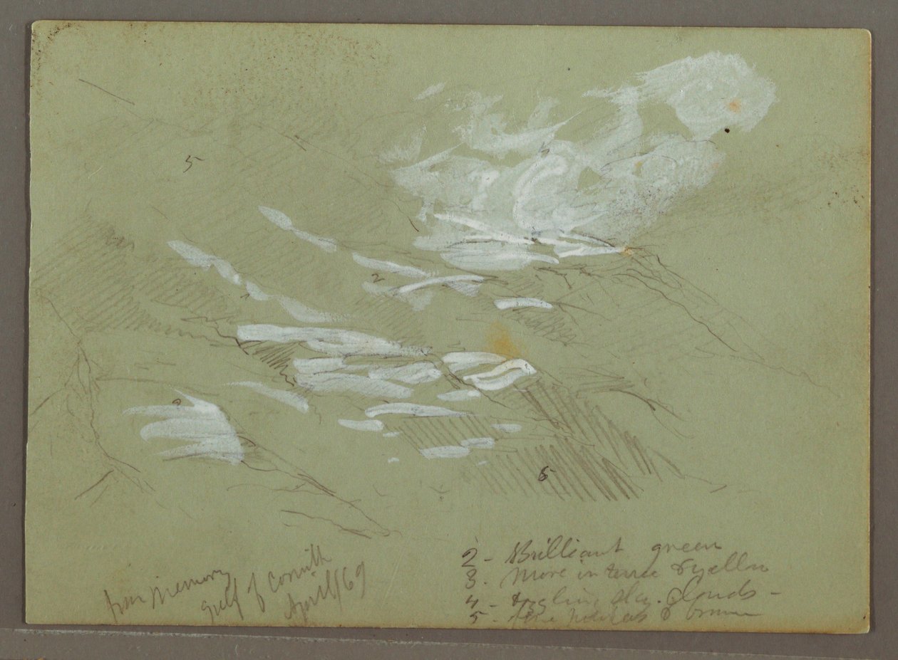 Tegning, Mountainside, april 1869 af Frederic Edwin Church