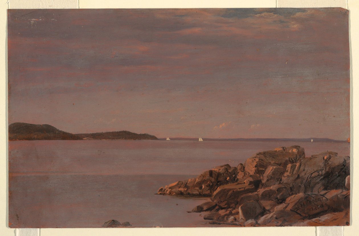 Tegning, Mt. Desert Island, Maine-kysten, 1850 af Frederic Edwin Church