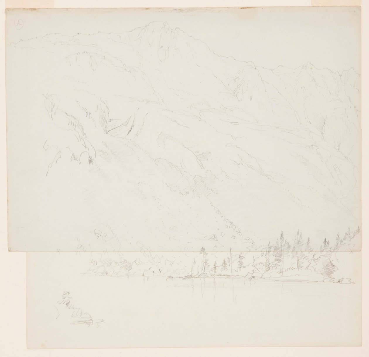 Tegning, Mt. Katadhin, Maine, 1870-78 af Frederic Edwin Church