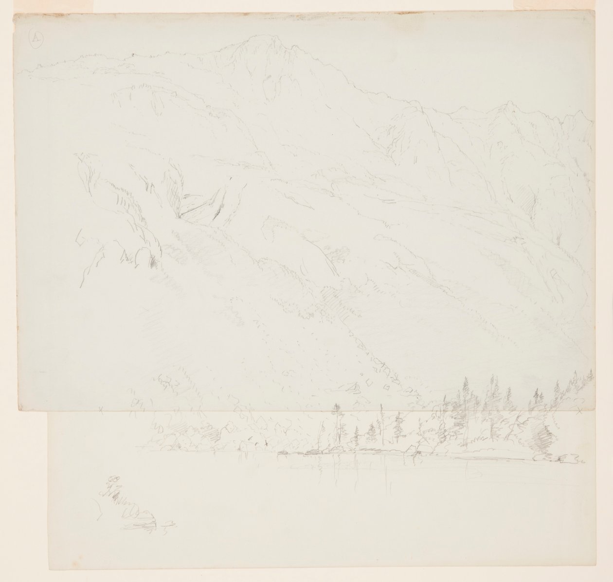 Tegning, Mt. Katahdin, Maine, 1870-78 af Frederic Edwin Church