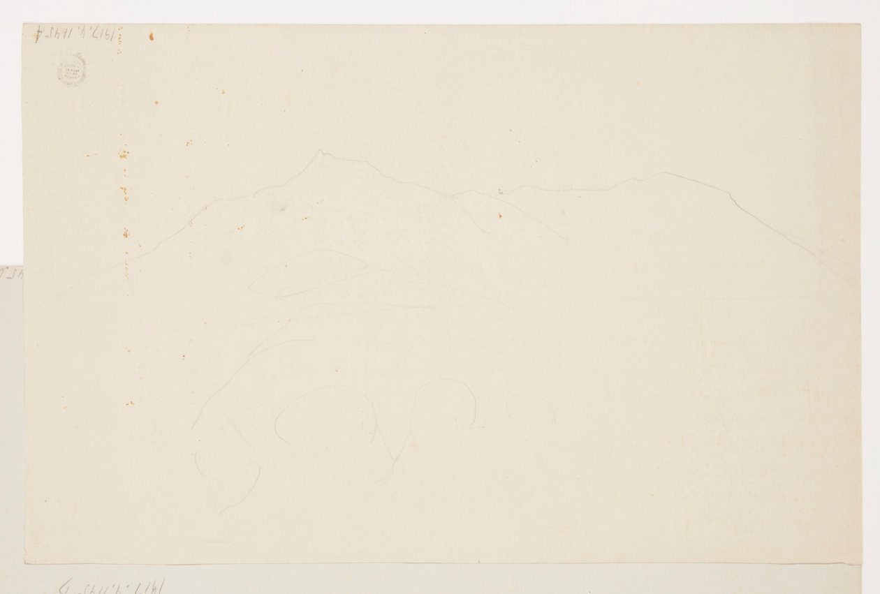 Tegning, Mt. Katahdin, Maine, 1870-78 af Frederic Edwin Church