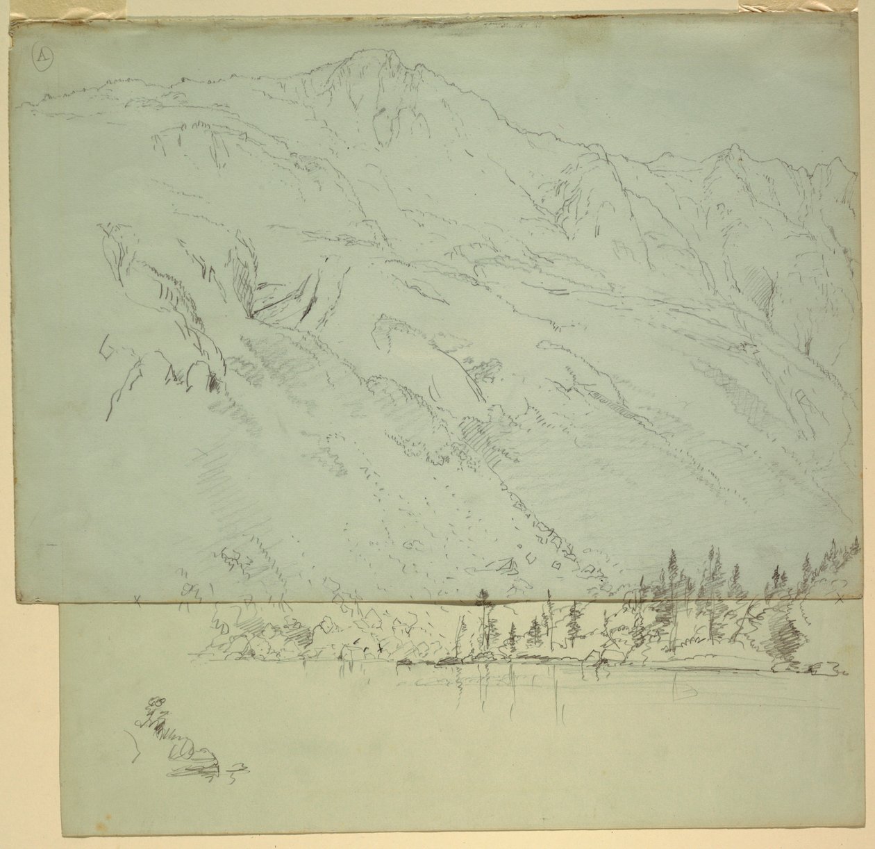 Tegning, Mt. Katahdin, Maine, 1870-78 af Frederic Edwin Church
