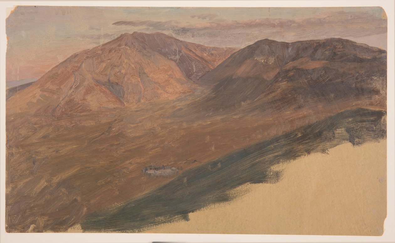 Tegning, Mt. Katahdin og Turner på afstand, 1860-78 af Frederic Edwin Church