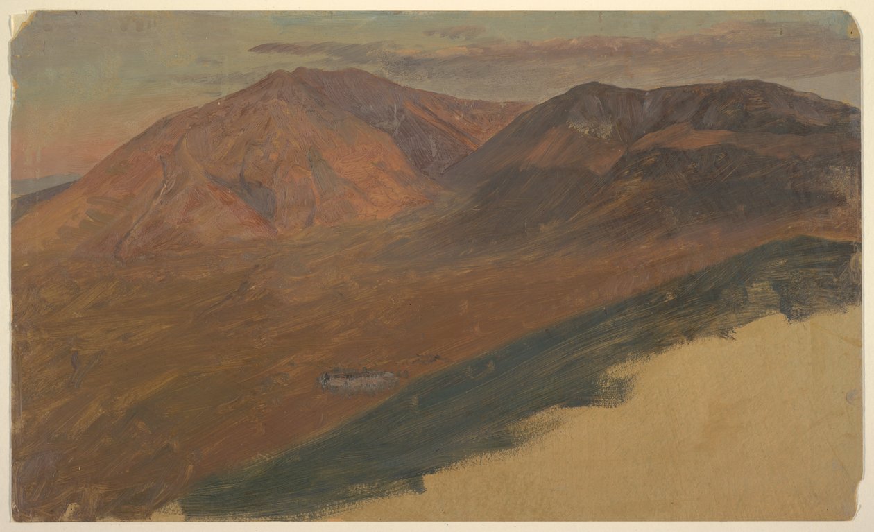 Tegning, Mt. Katahdin og Turner på afstand, 1860-78 af Frederic Edwin Church