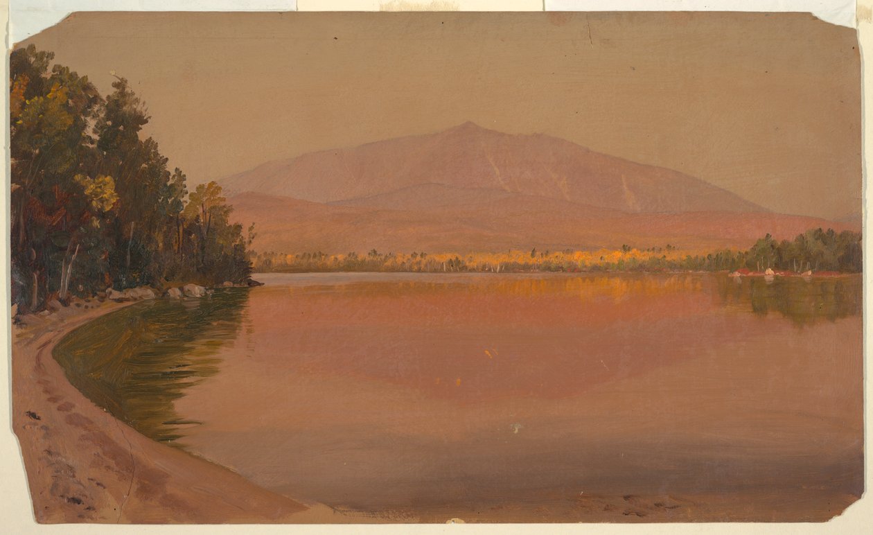 Tegning, Katahdin-bjerget fra Togue Pond, 1878 af Frederic Edwin Church