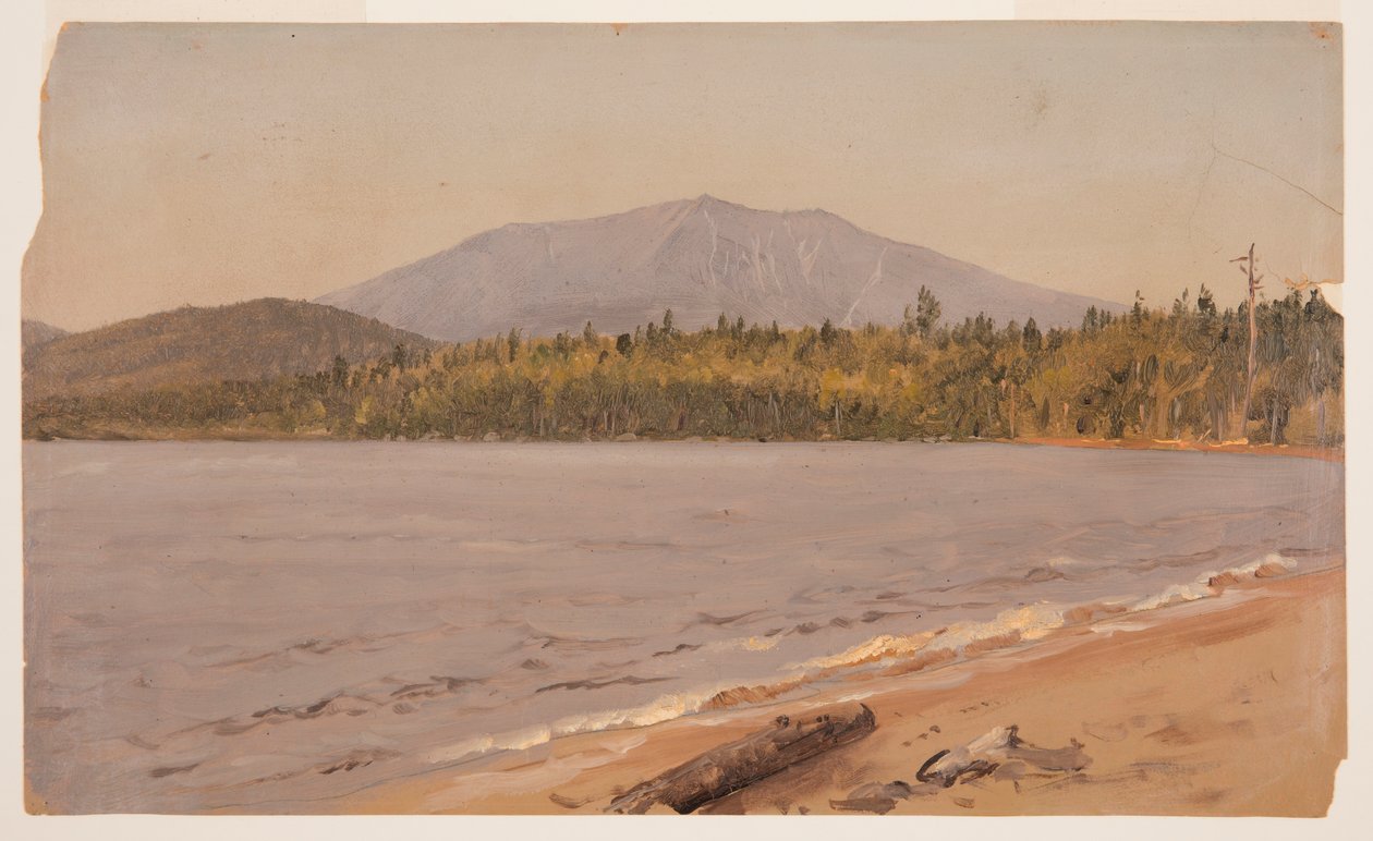 Tegning, Katahdin-bjerget fra Togue Pond, muligvis 1878 af Frederic Edwin Church