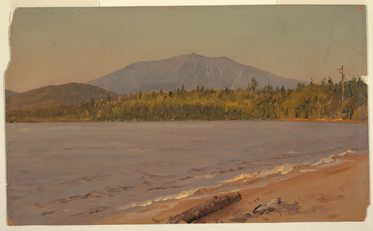 Tegning, Katahdin-bjerget fra Togue Pond, muligvis 1878 af Frederic Edwin Church