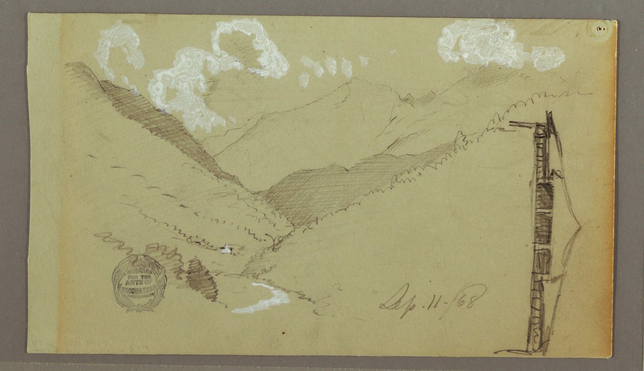 Tegning, Narrow Valley, bygning, 11. september 1803 af Frederic Edwin Church