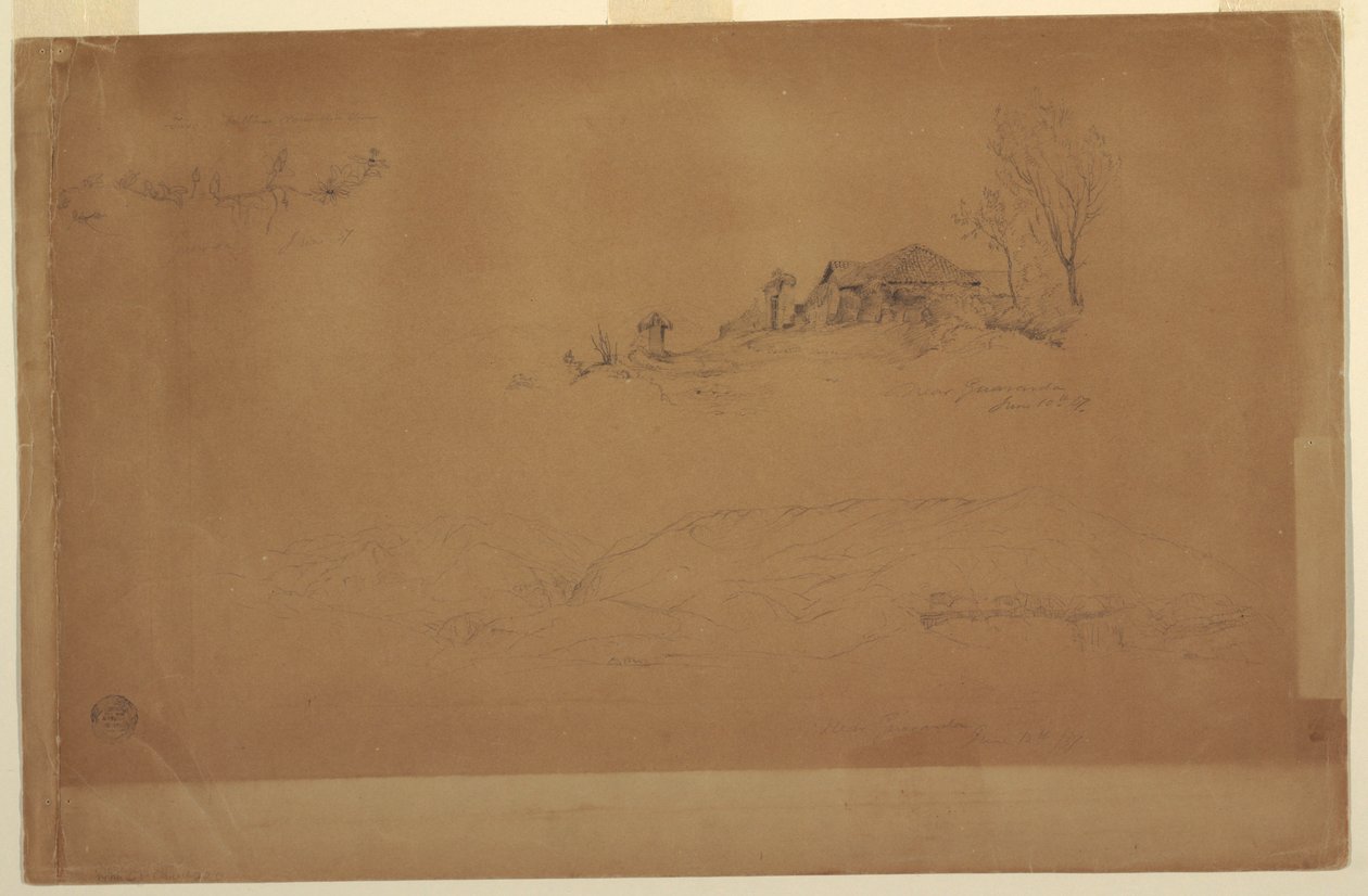 Tegning, nær Guaranda, Ecuador, 10. juni 1857 af Frederic Edwin Church