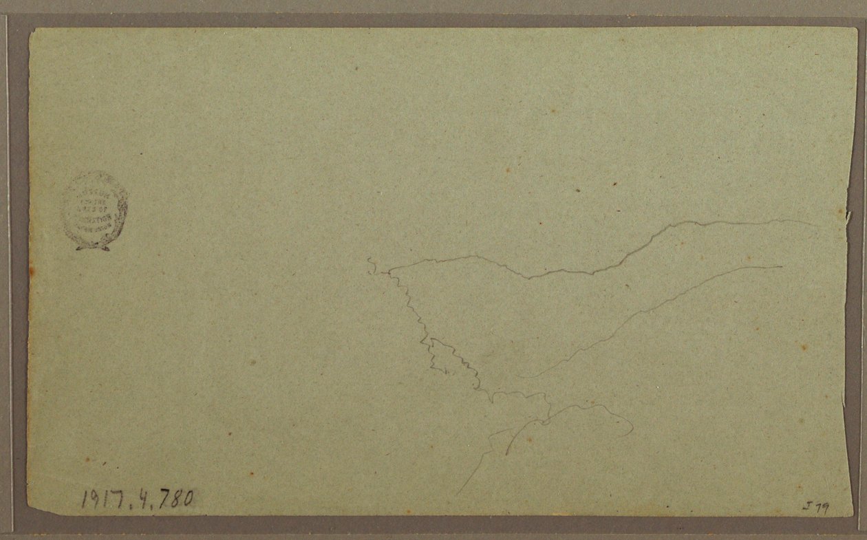 Tegning, nær San Miguel, Ecuador; bagside: Ufærdig bjergskitse, 2. juni 1857 af Frederic Edwin Church