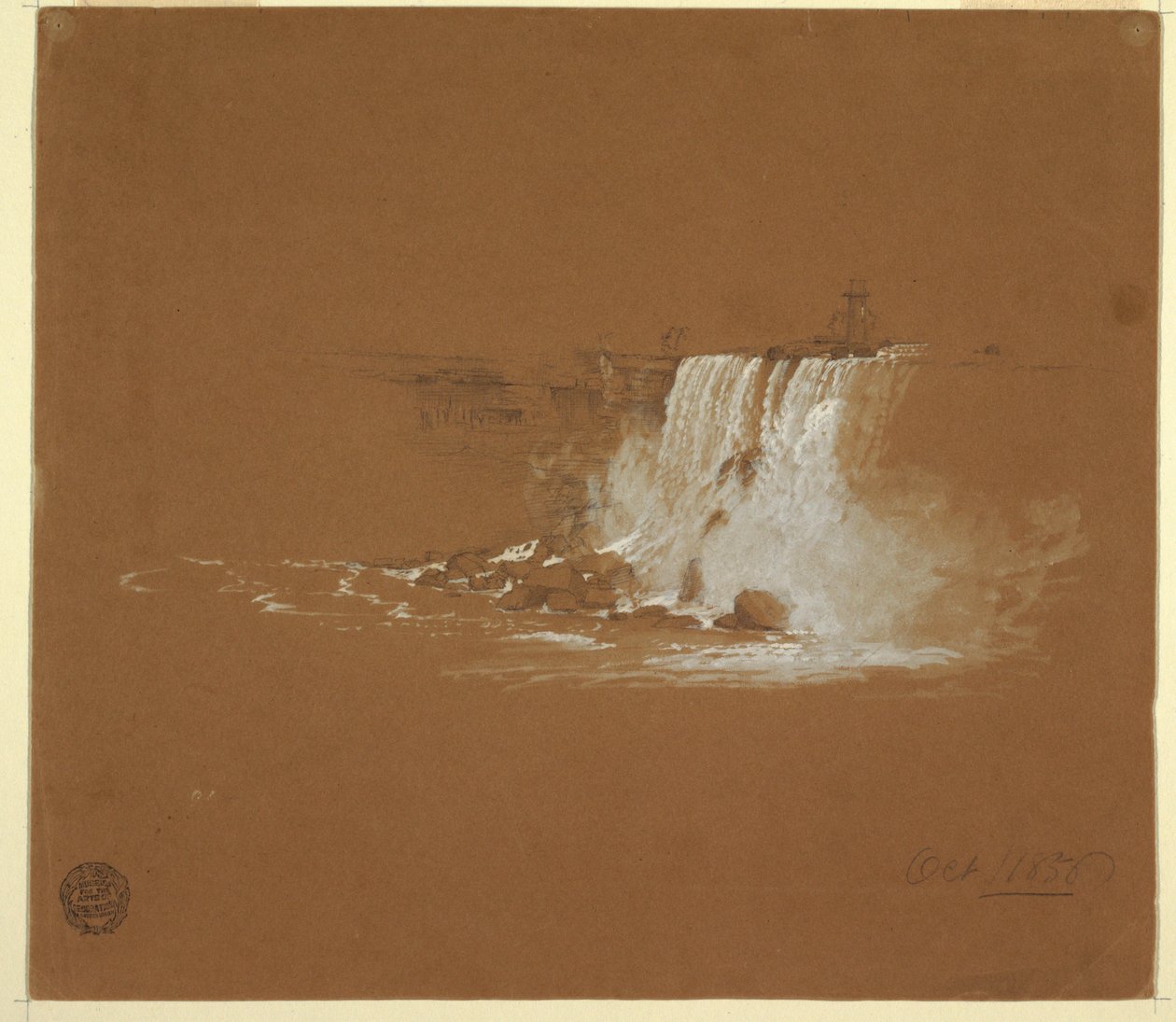 Tegning, Niagara Falls, oktober 1856 af Frederic Edwin Church