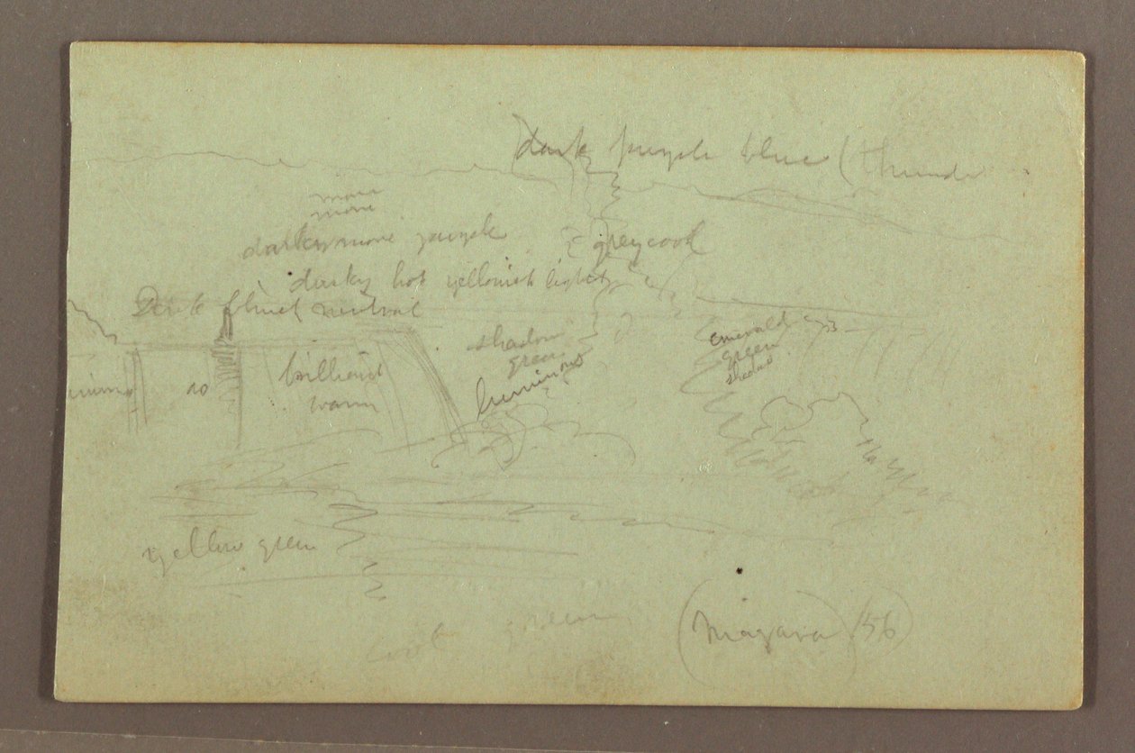 Tegning, Niagara Falls set fra den canadiske side, 1856 af Frederic Edwin Church