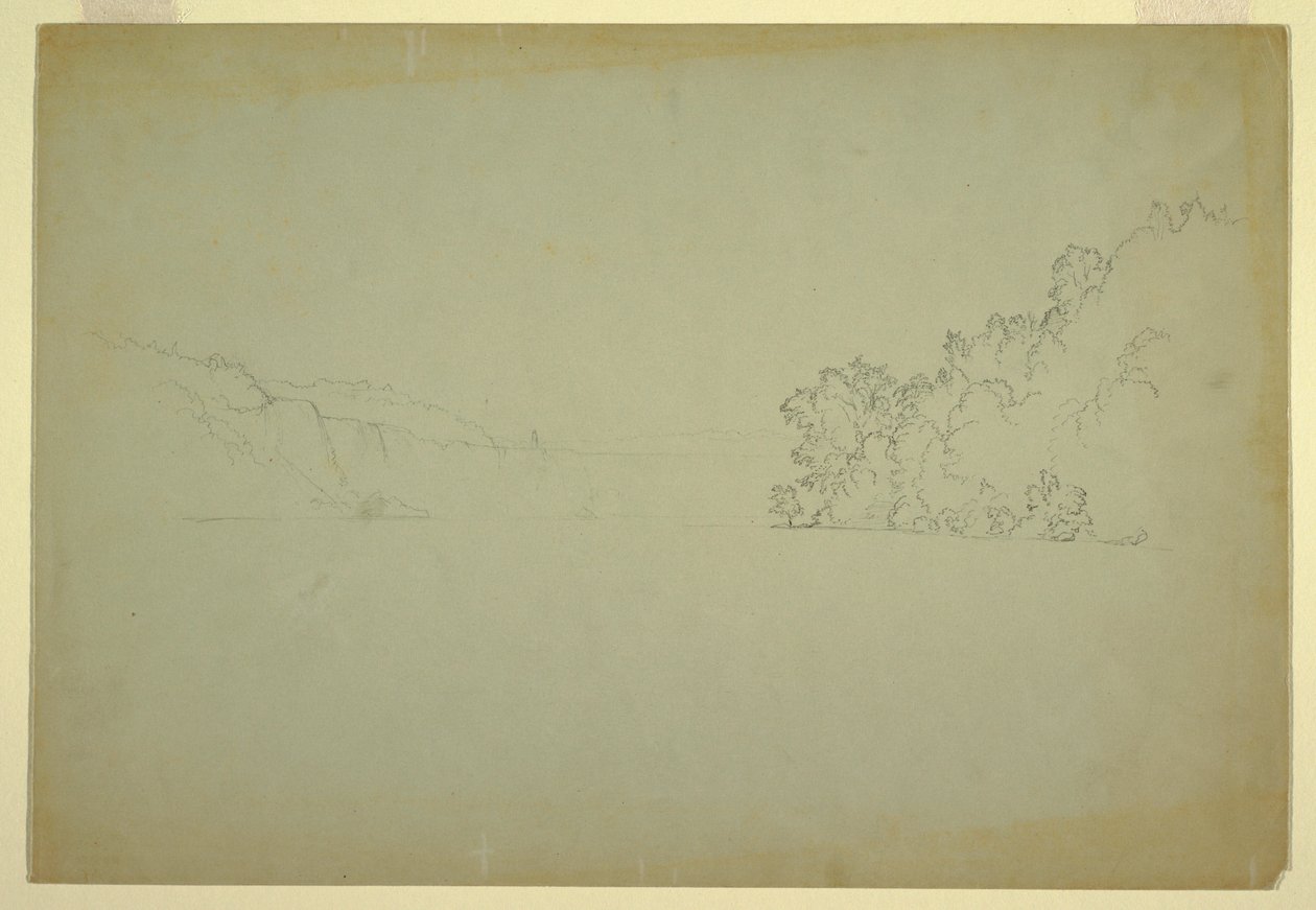 Tegning, Niagara Falls fra nordvest, 1856 af Frederic Edwin Church