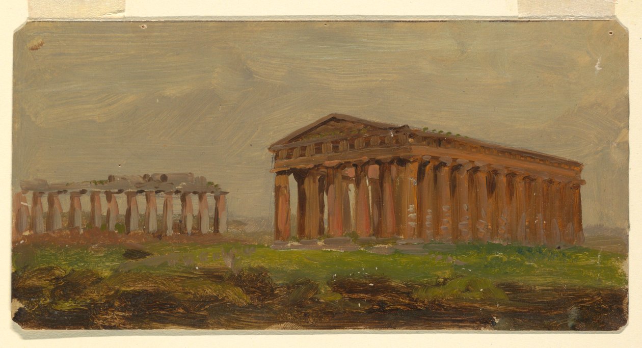 Tegning, Paestum, Neptuns tempel, 1868 af Frederic Edwin Church