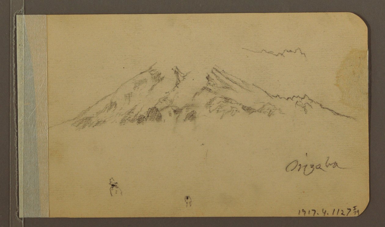 Tegning, Orizaba-toppen, figur; bagside: Sletter og bjergkæder, 1889 af Frederic Edwin Church