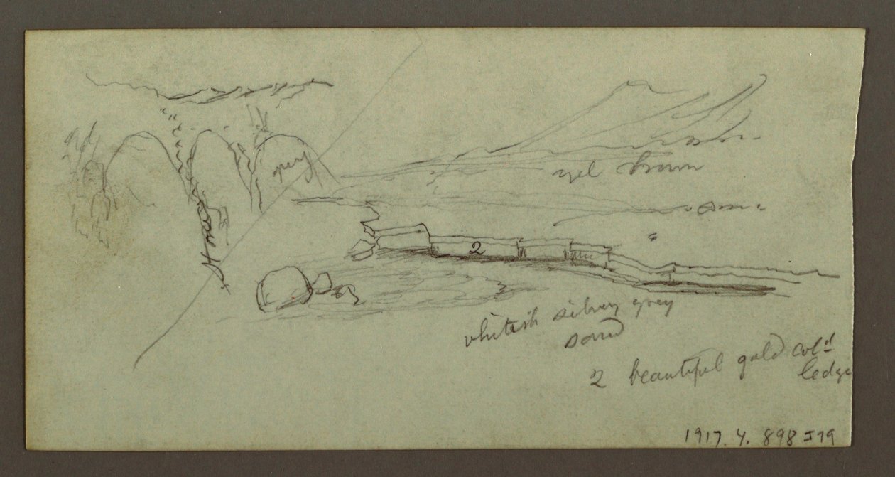 Tegning, Sletten og bjergkæden, muligvis 1868 af Frederic Edwin Church