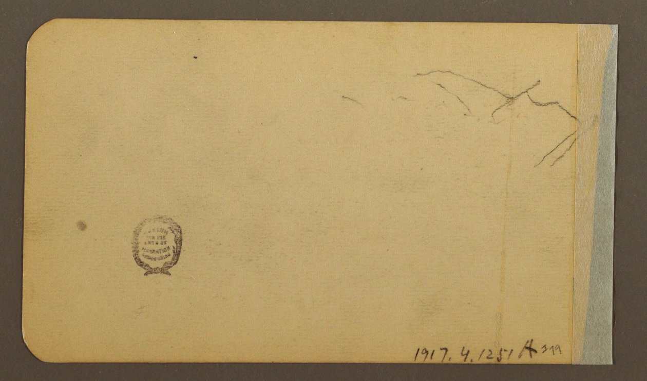 Tegning, Slette, bakke, by; Bagside: Bjergkæde, 1889 af Frederic Edwin Church