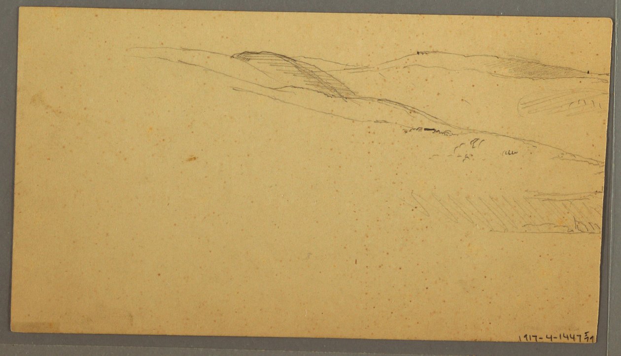 Tegning, Regn over bakker, muligvis 1866 af Frederic Edwin Church