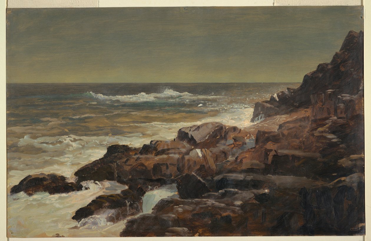 Tegning, Rocky Seashore, Maine, ca. 1860 af Frederic Edwin Church