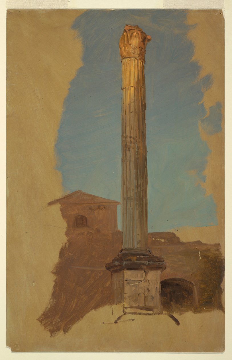 Tegning, Rom, klassisk søjle, 1868-69 af Frederic Edwin Church