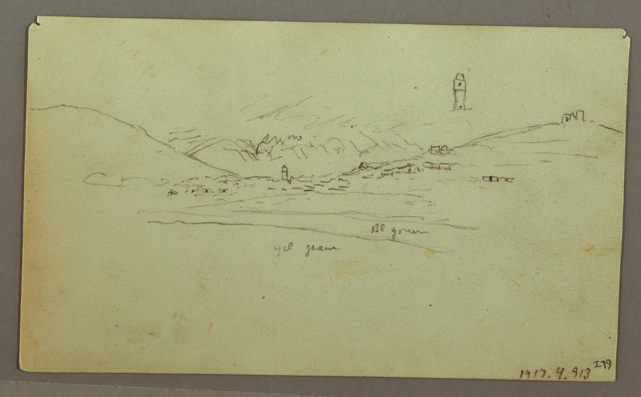 Tegning, ruiner, 27. april 1868 af Frederic Edwin Church
