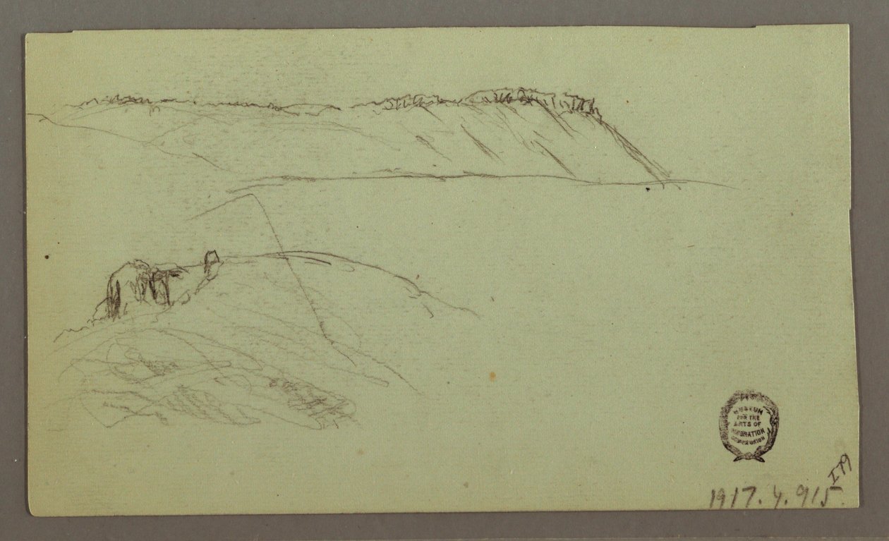 Tegning, Ruiner omgivet af mure, telte, to figurstudier, 28. april 1868 af Frederic Edwin Church