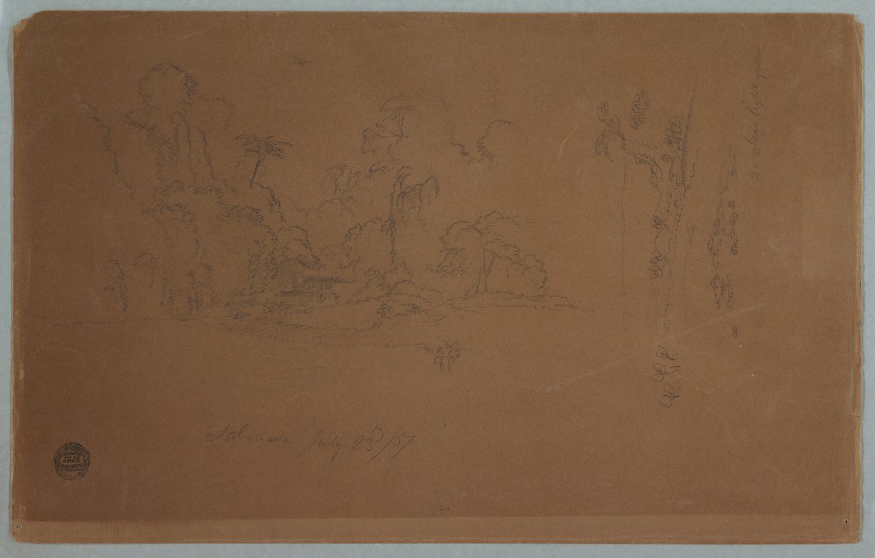 Tegning, Saberreta, Ecuador, 23. juli 1857 af Frederic Edwin Church