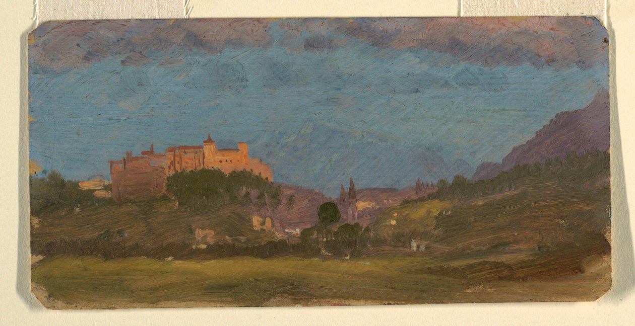 Tegning, Salzburg, Østrig fra øst, juli 1868 af Frederic Edwin Church