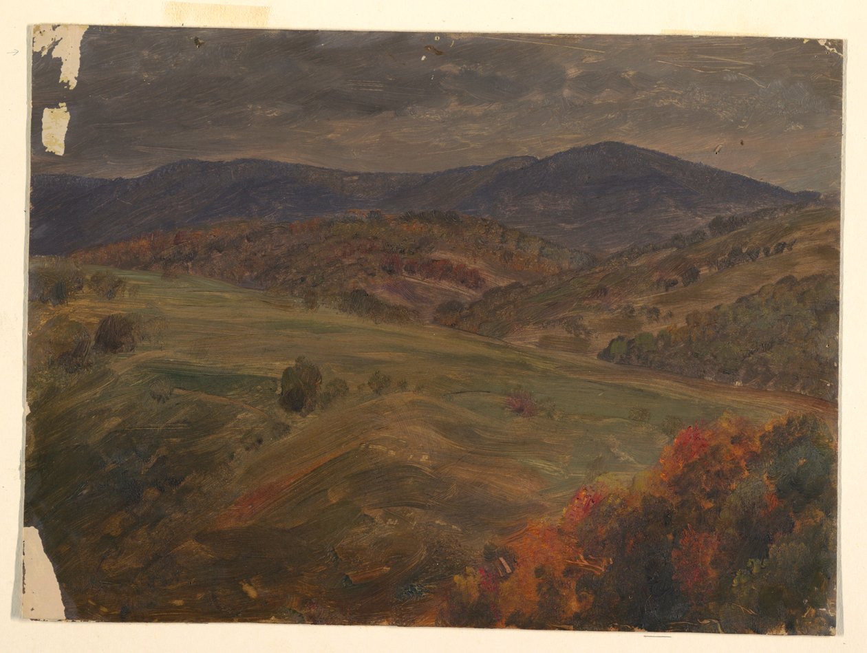 Tegning, scene i Catskills, 1870-80 af Frederic Edwin Church