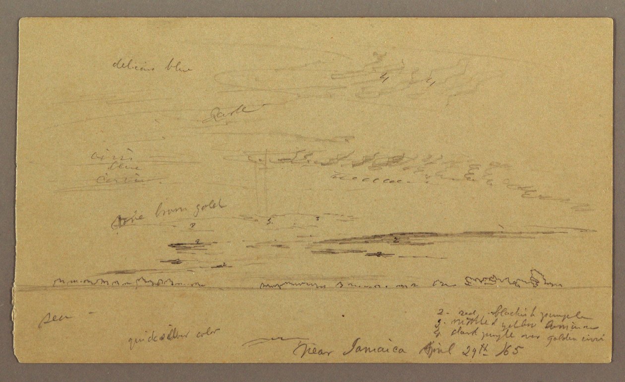 Tegning, havlandskab, 29. april 1865 af Frederic Edwin Church