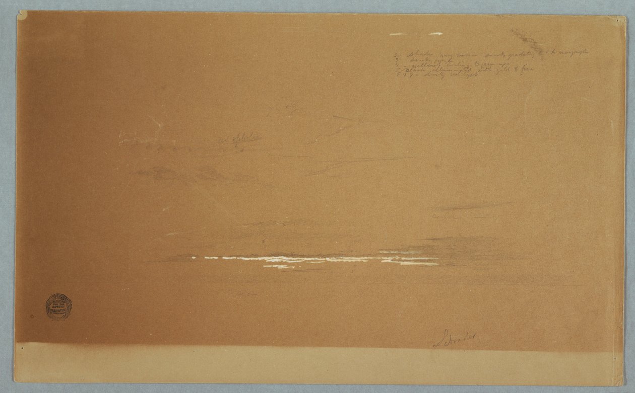 Tegning, havlandskab, Labradors kyst, juni eller juli 1859 af Frederic Edwin Church