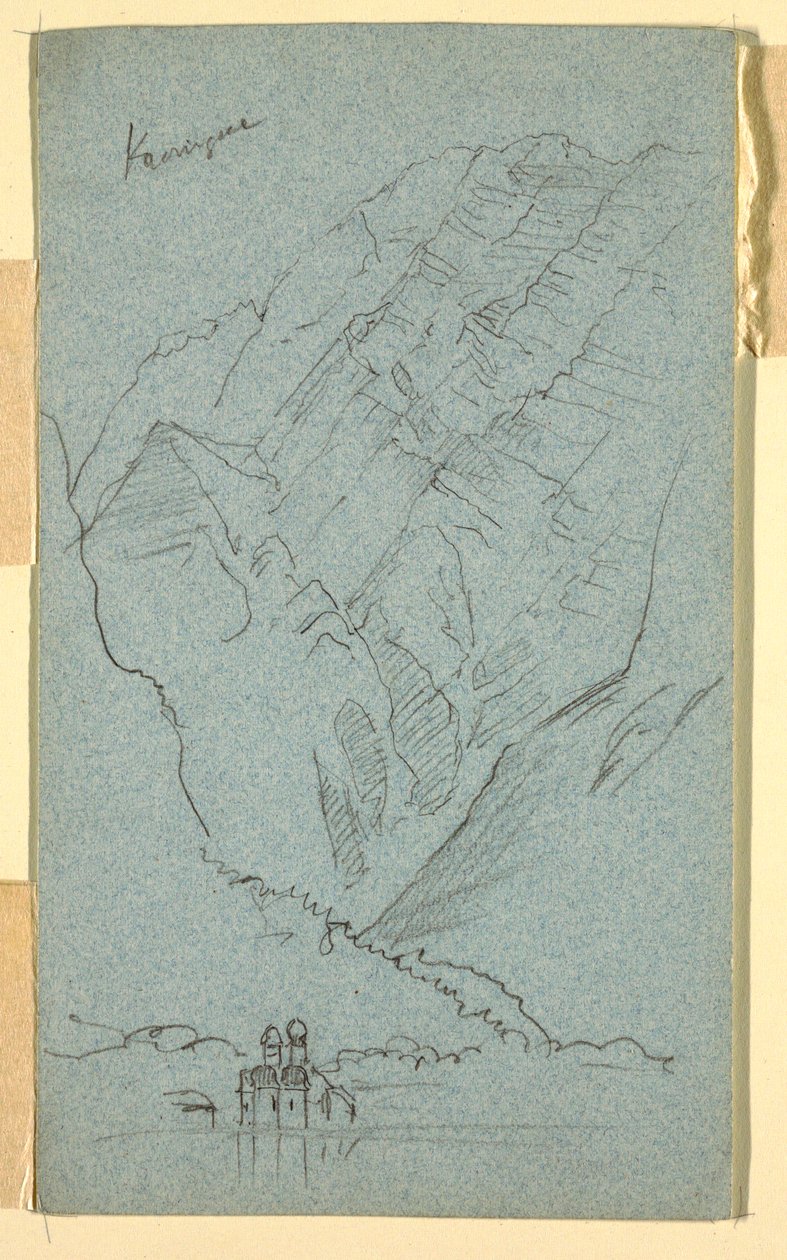 Tegning, Konigssees bred, B, juli 1868 af Frederic Edwin Church