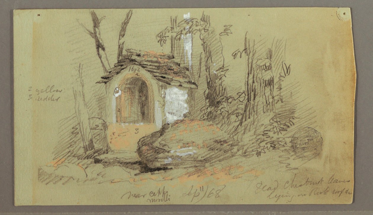 Tegning, Helligdom i skoven, september 1868 af Frederic Edwin Church