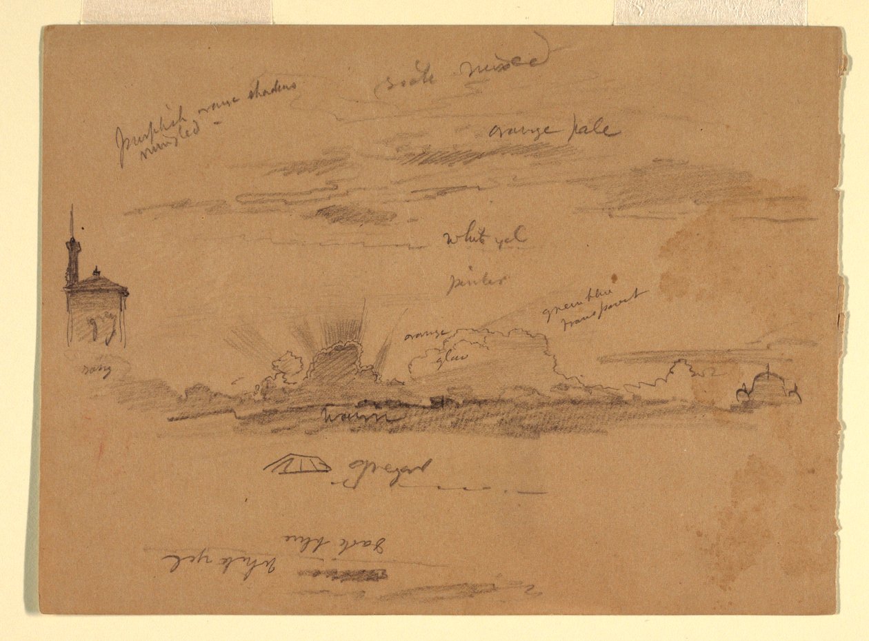 Tegning, Skitser fra Rom, Italien, november 1868 af Frederic Edwin Church