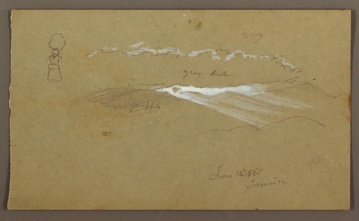 Tegning, himmel, figur, 12. juni 1865 af Frederic Edwin Church