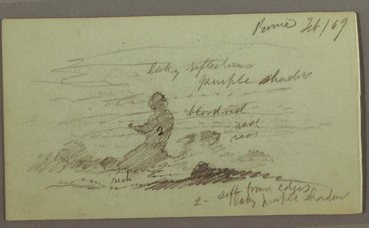 Tegning, himmelstudie, februar 1869 af Frederic Edwin Church