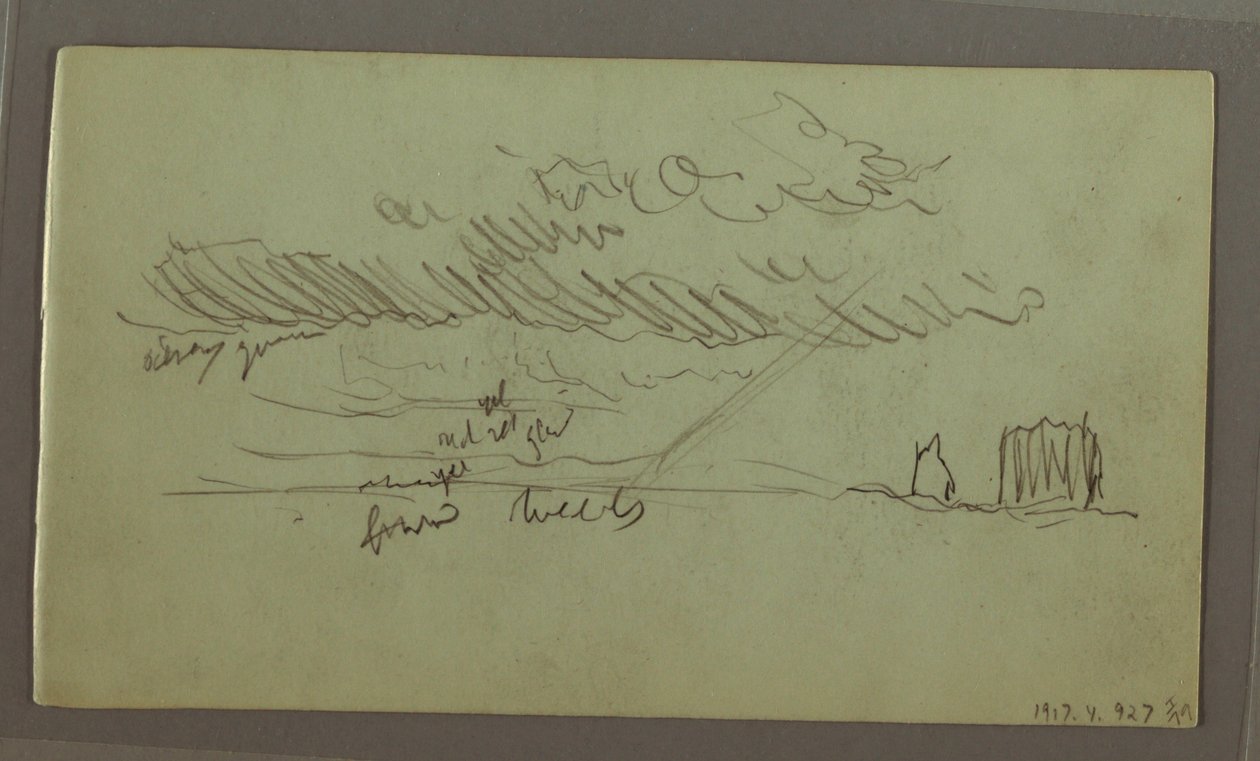 Tegning, himmelstudie, februar 1869 af Frederic Edwin Church