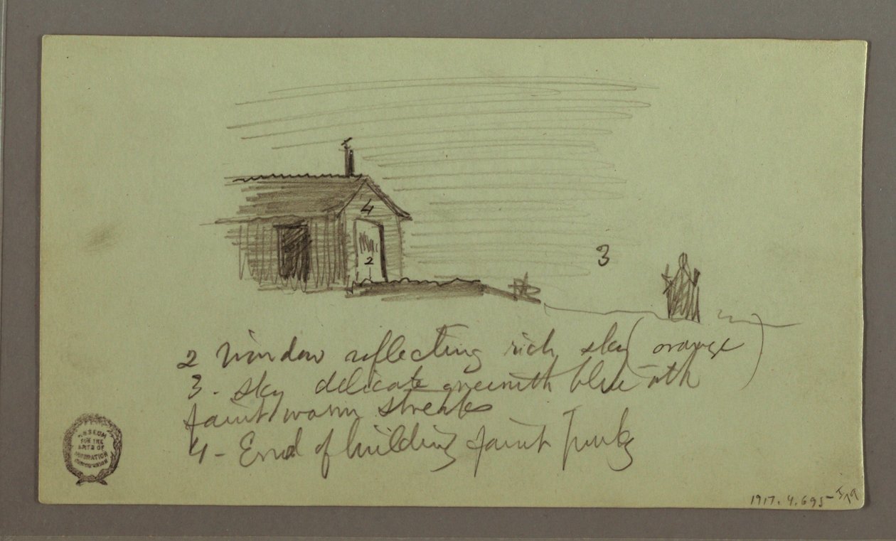 Tegning, himmelstudie, 1. februar 1869 af Frederic Edwin Church
