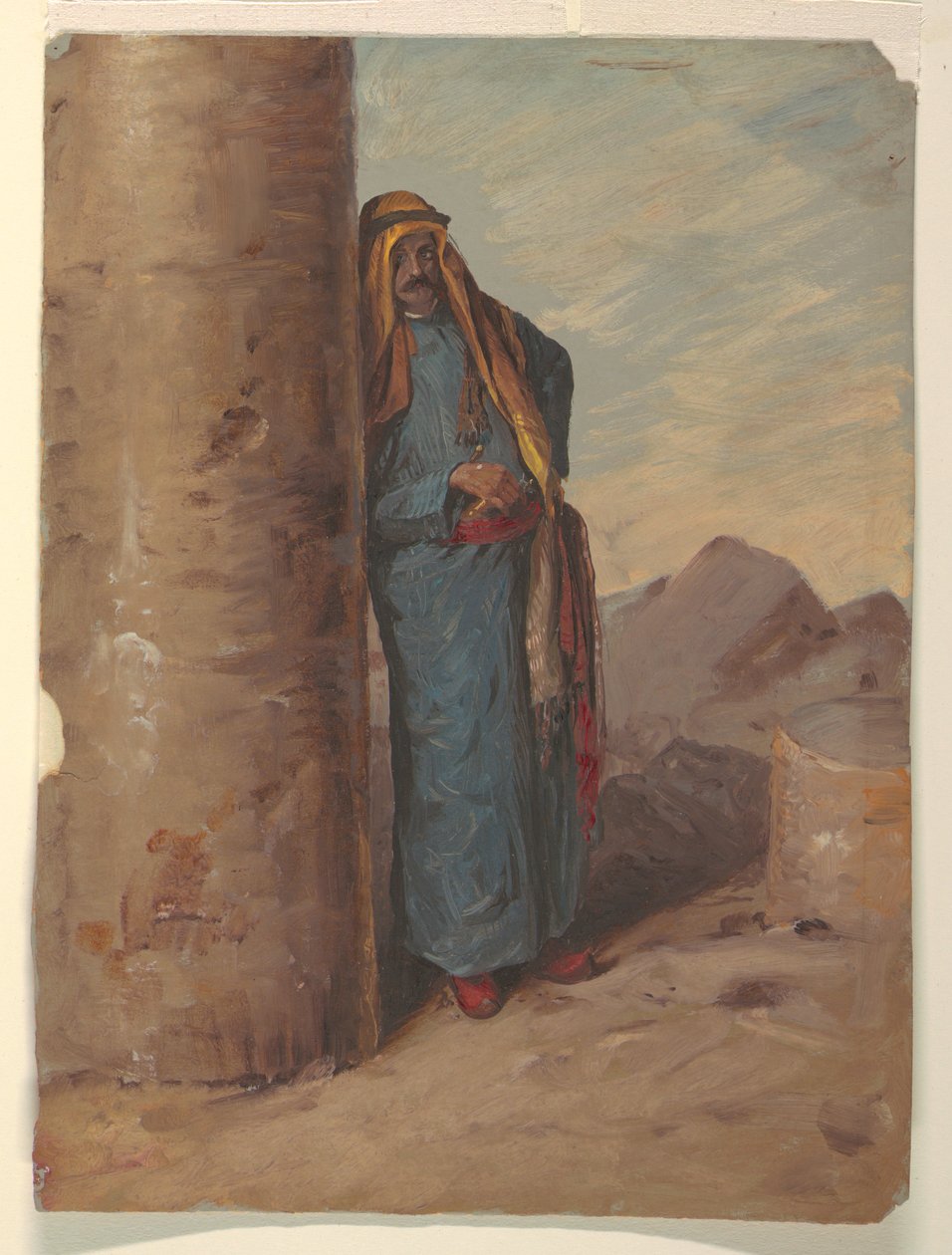 Tegning, stående beduin, 1868 af Frederic Edwin Church