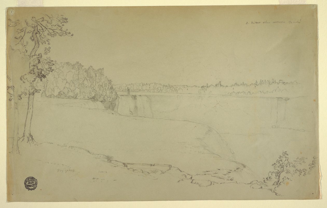 Tegning, studier. Niagara-vandfaldene, sandsynligvis 1856 af Frederic Edwin Church