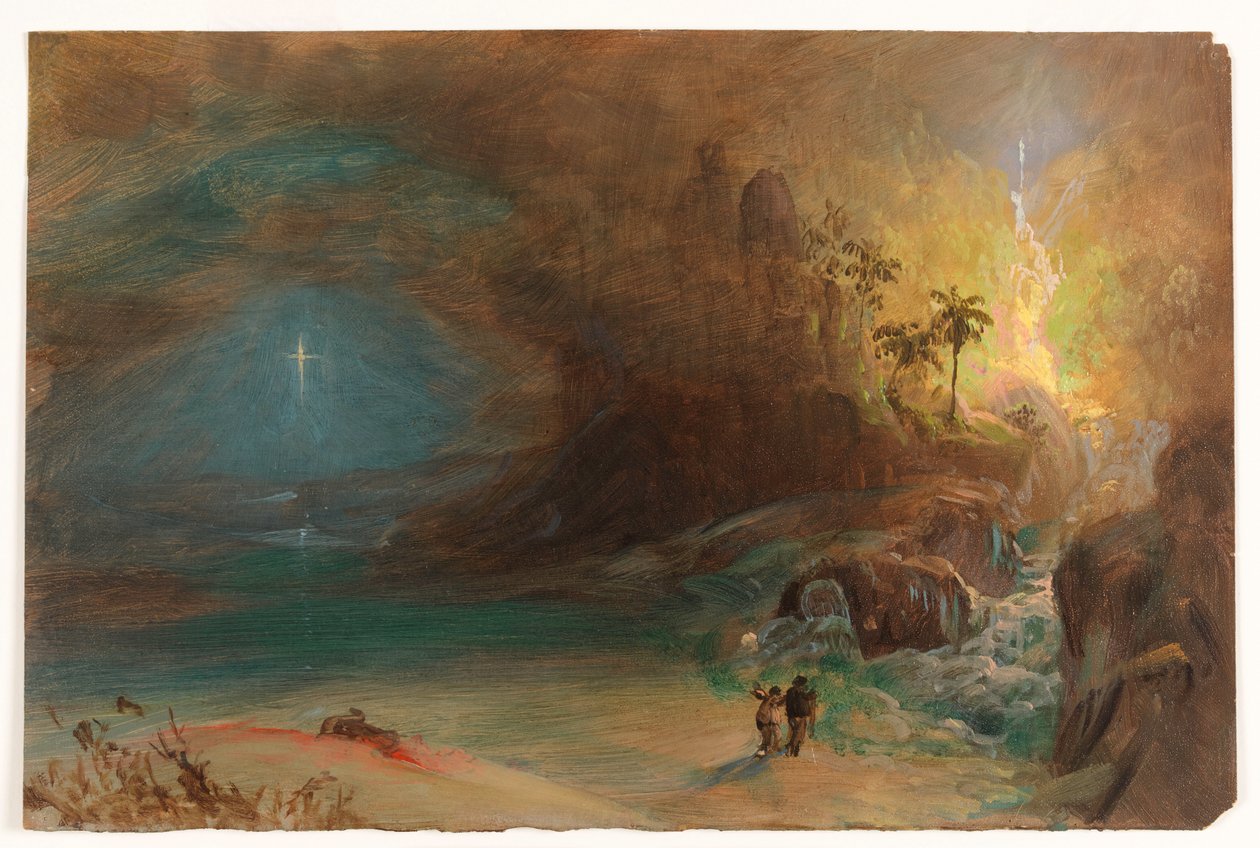 Tegning, studie til "Apotheosis to Thomas Cole", ca. 1847 af Frederic Edwin Church