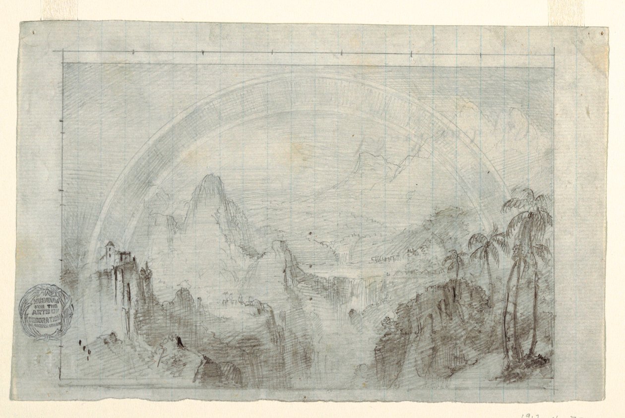 Tegning, studie til "Rainy Season in the Tropics", 1865-66 af Frederic Edwin Church