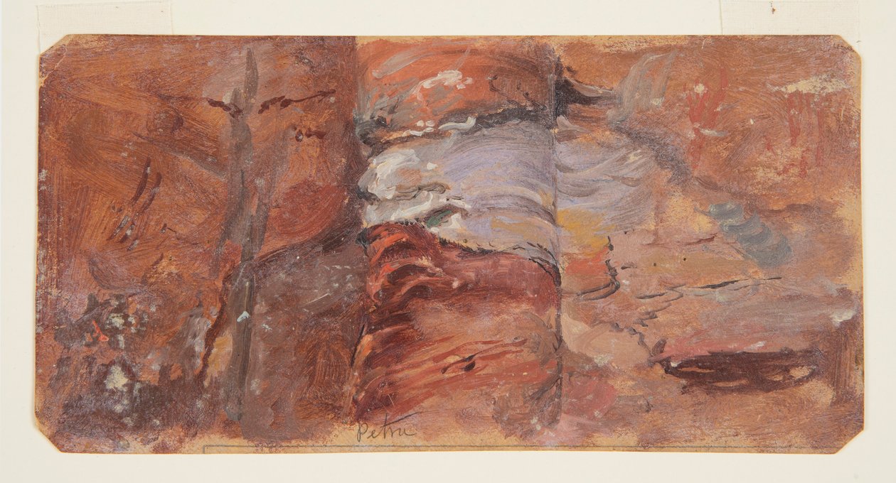 Tegning, studie af klipper, Petra, februar 1868 af Frederic Edwin Church