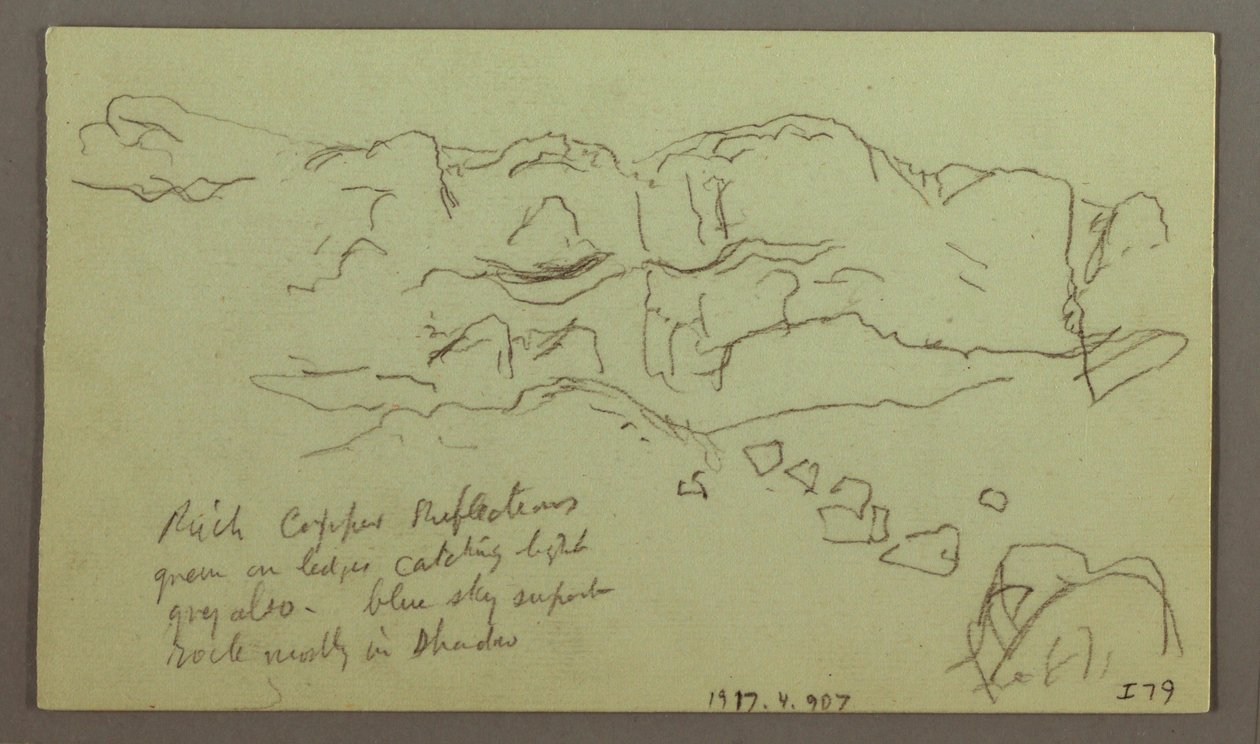Tegning, studie af en side af en dal, 4. maj 1868 af Frederic Edwin Church